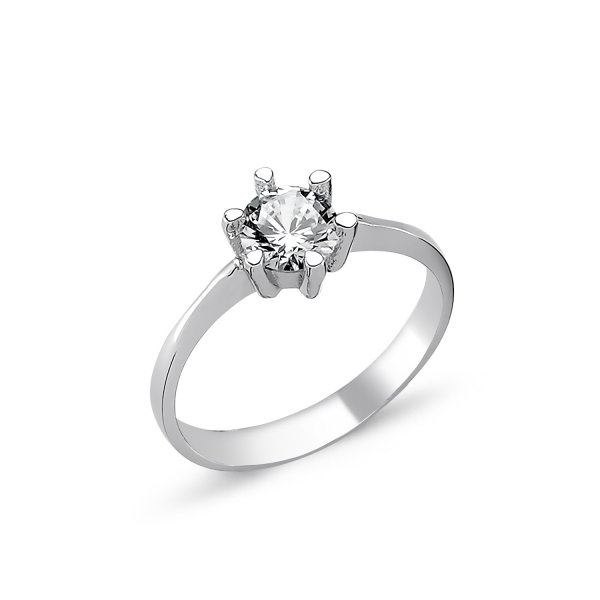 Inel elegant argint 925 rodiat cu zirconiu alb ITU0088 [1]